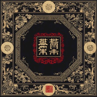 中式传统福寿图案纹饰