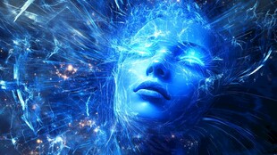 梦幻蓝色科技感人物头像