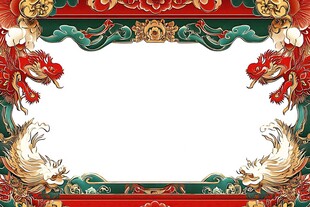 中式龙凤古典华丽边框