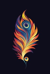 绚丽多彩孔雀羽毛图案