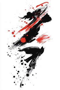 水墨笔触泼墨艺术元素