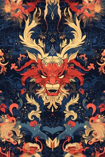 中式龙纹国风潮流图案