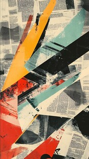 抽象拼贴艺术画作