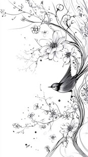 花鸟水墨图