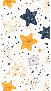 可爱星星云朵童趣图案