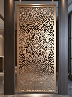 中式镂空金属屏风装饰美