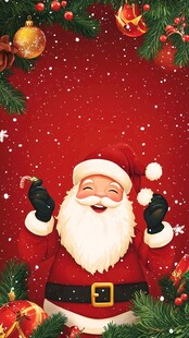 欢乐圣诞老人圣诞元素背景