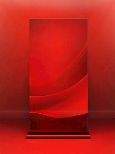 红色动感展架背景模板