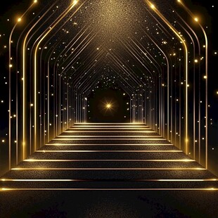 金色星光梦幻阶梯通道