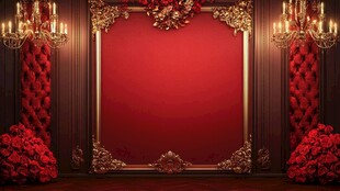 华丽红幕配复古奢华装饰