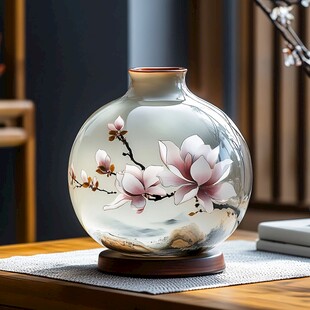 玉兰花纹中式精美花瓶
