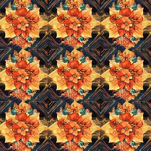花卉几何图案精美无缝纹样