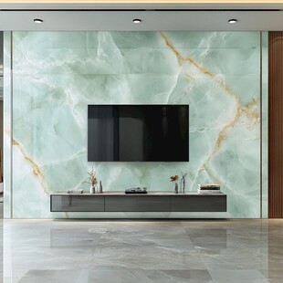 轻奢风玉石纹理电视背景墙