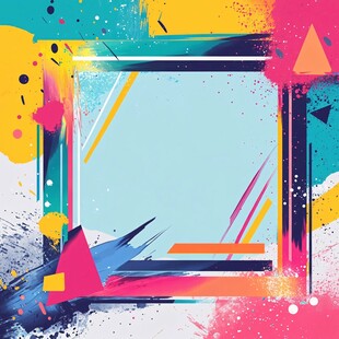 多彩几何涂鸦风格背景图