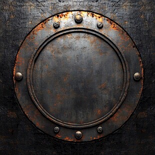 生锈的金属圆板