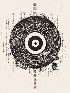 中式迷宫图腾复古艺术图