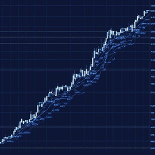 股市上扬折线图