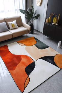 现代风客厅几何图案地毯