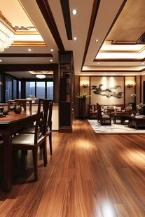 中式风格客厅餐厅优雅空间