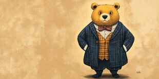 时尚小熊绅士装扮