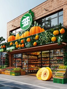 南瓜主题生鲜超市外观