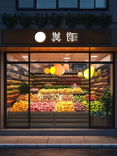 时尚水果店外观设计展示