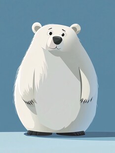 可爱站立北极熊卡通形象