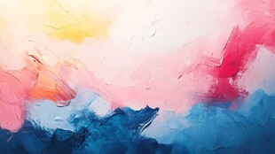 梦幻色彩抽象油画风景