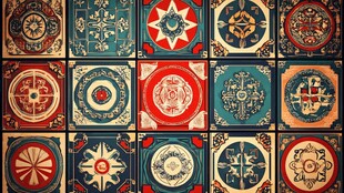 复古几何花纹瓷砖图案集