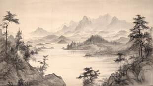 水墨山水图