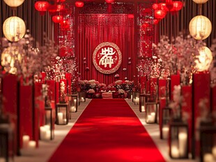 中式婚礼浪漫喜庆场景