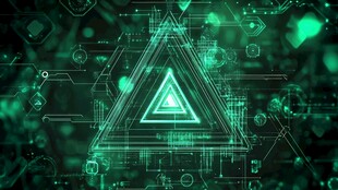 科技感三角霓虹数字背景