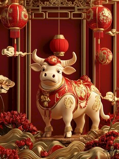牛年新春装饰 喜庆祥瑞