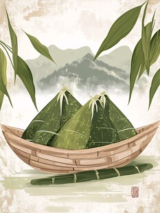 竹舟粽叶粽 山水诗意情