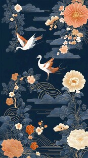 中式花鸟仙鹤国风装饰画