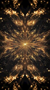 璀璨金色光效梦幻粒子图案