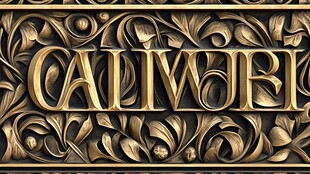 金色浮雕字体CALIBRE效果