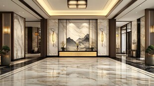 中式豪华大厅室内装饰设计