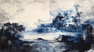 水墨风山水意境画