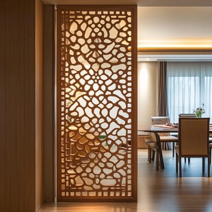 中式镂空屏风隔断美