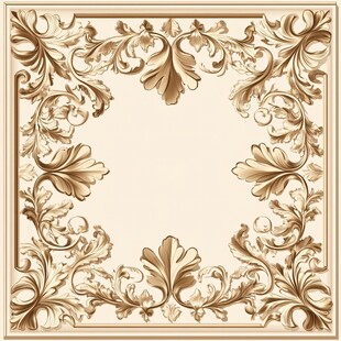 欧式古典金色花纹边框图案