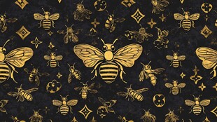 黑金蜜蜂图案 奢华风背景