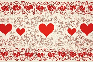 爱心花纹背景图
