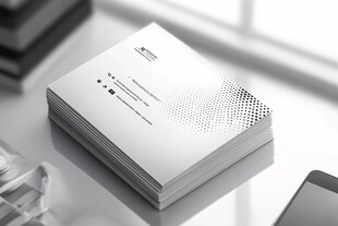 简约商务名片堆叠展示