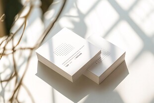 简约白色名片优雅摆放