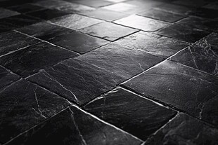黑色大理石瓷砖地面特写