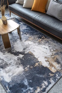 现代风客厅的抽象艺术地毯