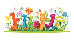 缤纷字母的春日梦幻场景