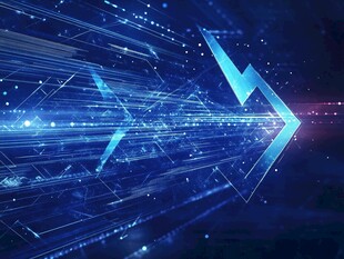 科技感蓝色箭头动感背景图