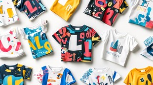 多彩儿童T恤展示